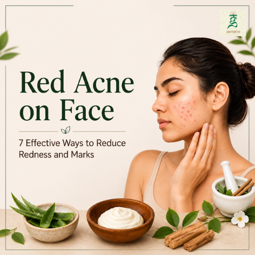 red acne on face